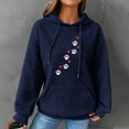 thumbnail image 2 of Hoodies Waffle Sweatshirt Plus Size Long Sleeve Womens Tops Cute Dog Paw Print Kawaii Hooded Hoodie Tops Loose Fit Casual Hooded Pullover Sweatshirts with Pocket, 2 of 4