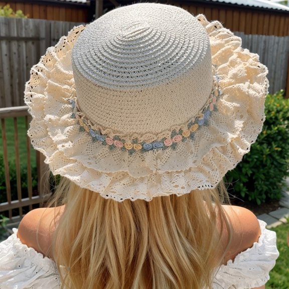 CHENge Elegant Lace Sun Hat For Women Comfortable Breathable Wide Brim Summer Fashion Accessory Suitable For All Year Round