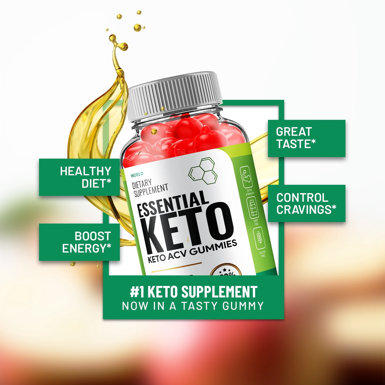 (3 Pack) Essential Keto ACV Gummies, Essential Keto + ACV Gummies Advanced Weight Loss Apple Cider Vinegar Supplement 1000MG, Essential Keto Gummies Keto + ACV Folic Acid Beet Root (180 Gummies)