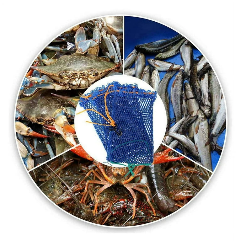 12Pcs Crab Trap Bait Bag with Locker Portable Fish Trap Outdoor Crab Snare  Mesh Bait Traps Shrimp Net