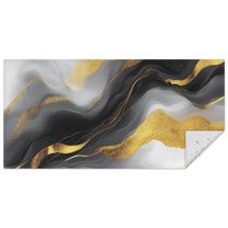 Black and Gold Marble Glitter Streaks Pattern Rectangle Tablecloth 60"x120",Waterproof Polyester Rectangle Table Cloth, Wipeable Spillproof Polyester Tablecloth for Dining, Camping, Indoor and Outdoor