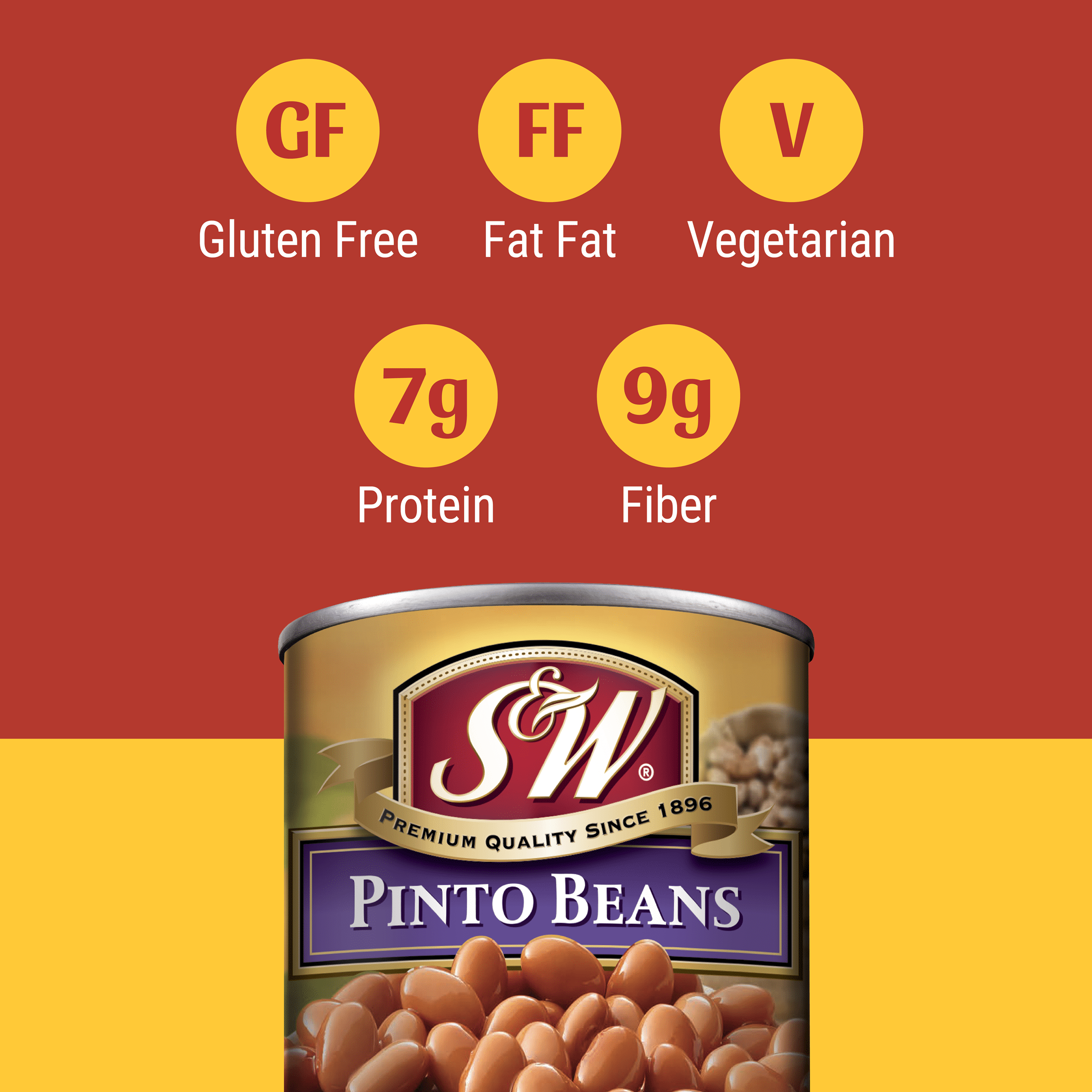 (6 pack) S&W Pinto Beans 15.5 oz. Can