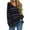Black, variant on Women Polka Dots Printed Ruffled Hem Crew Neck Cap Sleeves Summer Shirt
