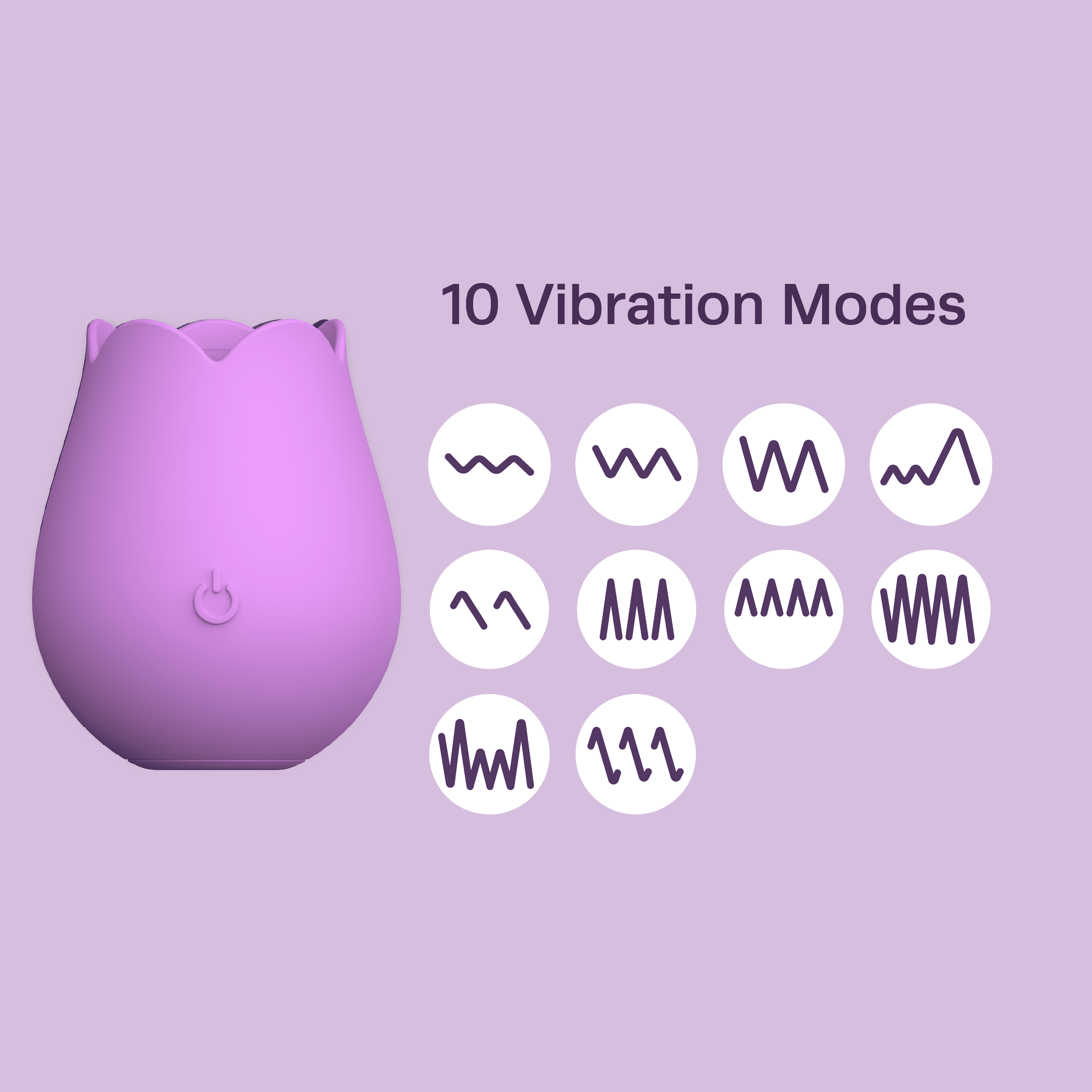 Cosmopolitan X plusOne 'Rose to the Top' Vibrator with Storage Bag, Magnetic Charging and USB Cable, Lavender