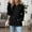 Black, variant on Womens Long Sleeve Henley Shirt 3 Button V Neck Ribbed Spring Blouses Business Casual Tops with Kangaroo Pocket
