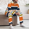 thumbnail image 7 of Naloa Colorful Pastel Stripes Men’s Pajamas Set - Long Sleeve Button Down Sleep Shirt and Pajama Bottoms Sleepwear Set-XX-Large, 7 of 7
