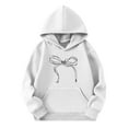 thumbnail image 3 of Girls Bow Printed Oversized Hoodies Loose Casual Long Sleeve Pullover Cute Sweatshirt Tops with Pocket for 5-14Y, 3 of 5