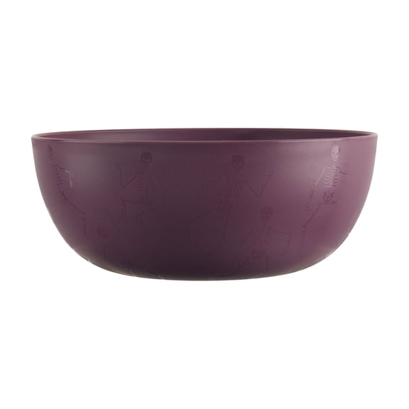 Mainstays 38 Ounce Round Plastic Etched Skeleton Bowl, Purple
