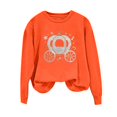 thumbnail image 6 of Arlun Halloween Funny Sweatshirt for Women Sequin Pumpkin Cart Graphic Printed Pullover Tops Long Sleeve Hoodless Shirt Casual Fall Fashion Sweatshirts for Everyday Wear Orange S, 6 of 6