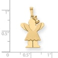 thumbnail image 2 of 14K Yellow Gold Solid Engravable Girl With Bow On Right Charm (30 X 15) Made In United States xk376, 2 of 2
