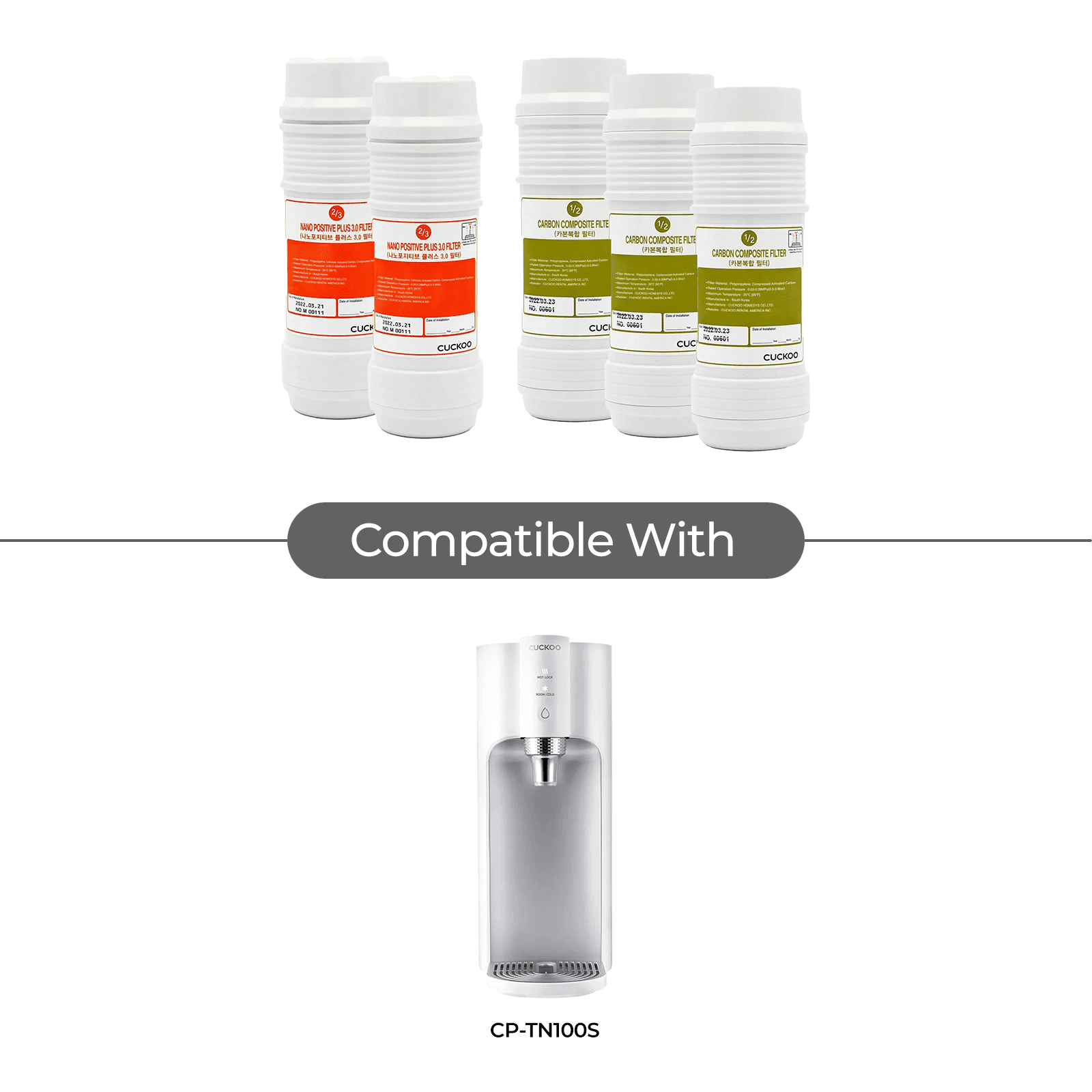 Cuckoo 1 Year Water Filter Replacement Bundle for CP-SN102HW