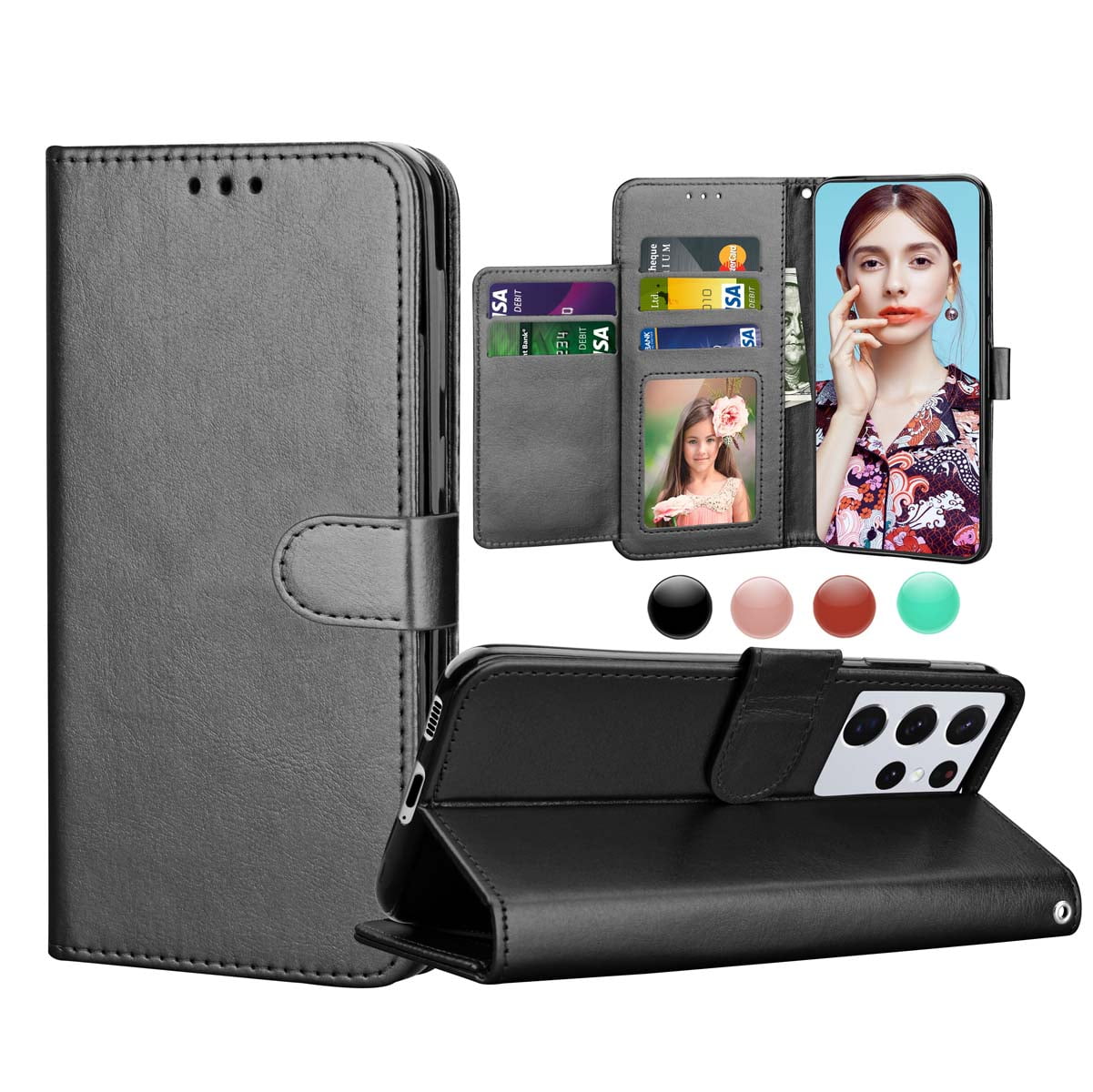 Galaxy S21 5G Case,Bcov Cute Dragonfly Leather Flip Phone Case Wallet Cover with Card Slot Holder Kickstand for Samsung Galaxy S21 5G