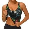 thumbnail image 3 of Balery Realistic Style Colorful Wolf Sujetadores deportivos con espalda cruzada para mujer, acolchados, sin costuras, de alto impacto, ideales para yoga, gimnasio, entrenamiento y fitness.-, 3 of 8