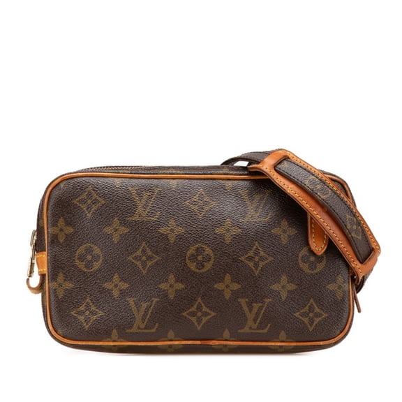 Pre-Owned Louis Vuitton Monogram Pochette Marly Bandouliere Crossbody Shoulder Bag M51828 Brown...