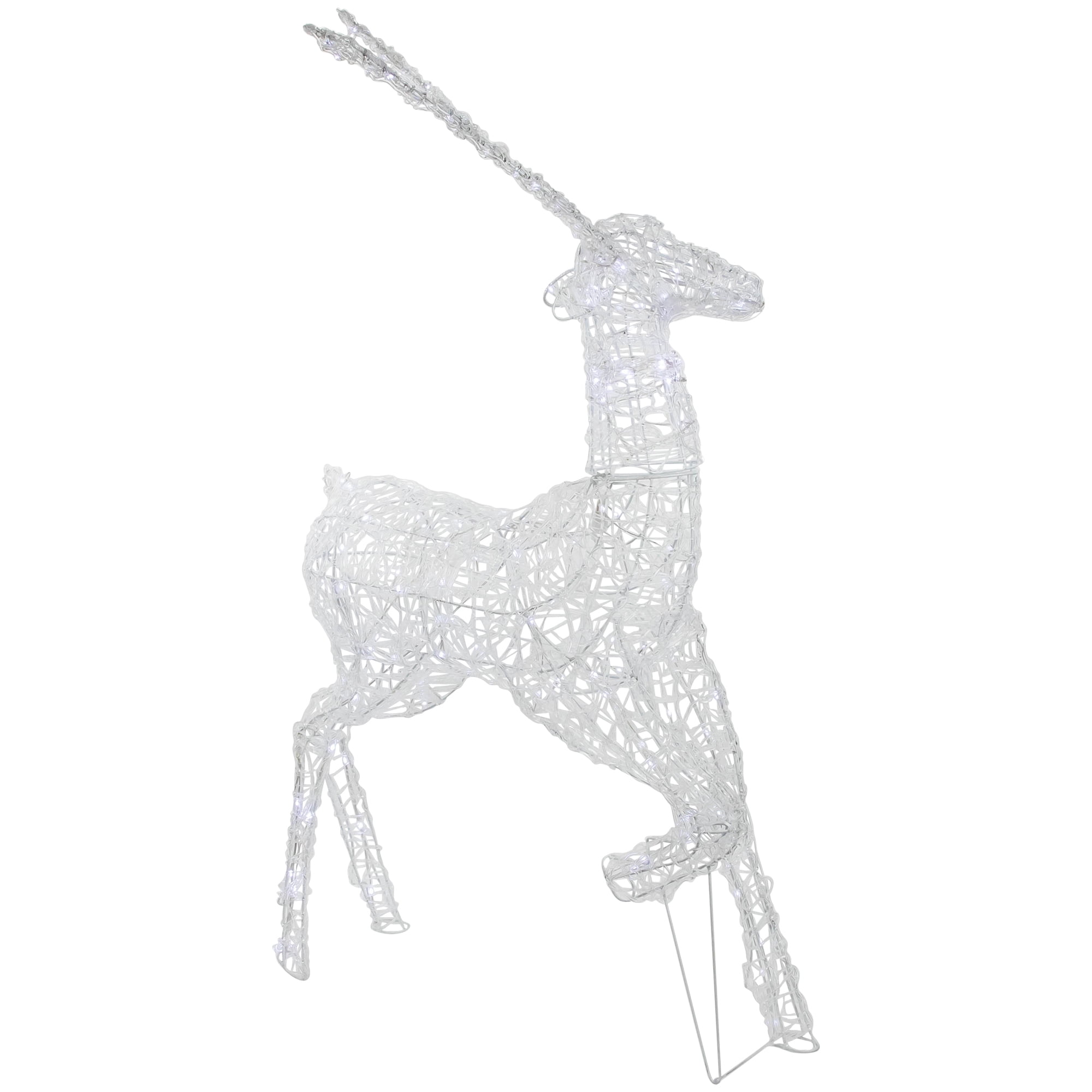 Northlight Commercial Grade Acrylic Reindeer Outdoor Christmas Decoration - 46.5" -  Pure White LED