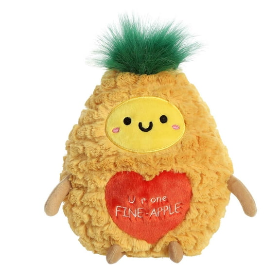 Aurora - Small Yellow Valentine - 9" Pineapple - Heartwarming Stuffed Animal