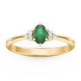 thumbnail image 2 of Birthstone Oval Ring with Shoulder Accents - Emerald (May), 2 of 5