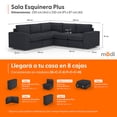 thumbnail image 2 of Sala Seccional Modular Esquinera Adapti 5 Plazas Reposabrazo Ancho Gris Carbón, 2 of 9