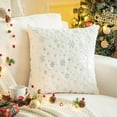 thumbnail image 4 of Soft Faux Fur Fuzzy Cute Decorative Throw Pillows Covers with Snowflake Glitter Printed Pillowcases for Christmas Decor Home Bed Room Sofa Chair Couch, 4 of 6