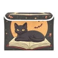 thumbnail image 7 of Yayeee Collapsible Cube Storage Bin with Lid Fabric Closet Decorative Basket with Handles, Orange Halloween Cat, 7 of 7