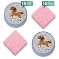 thumbnail image 2 of Saddle Up Horse & Floral Paper Dessert Plates and Pretty Pink Napkins (16 Plates & Napkins), 2 of 4