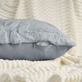 thumbnail image 3 of Unique Bargains Pack of 2 Leaf Jacquard Plush Pillow Covers for Bedroom 20" x 12" Grey, 3 of 7