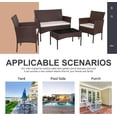 thumbnail image 7 of 4 Piece Outdoor Patio Furniture Set, Wicker Rattan Patio Conversation Set, Outdoor Chairs and Loveseat with Coffee Table for Porch, Yard & Poolside (Brown), 7 of 7