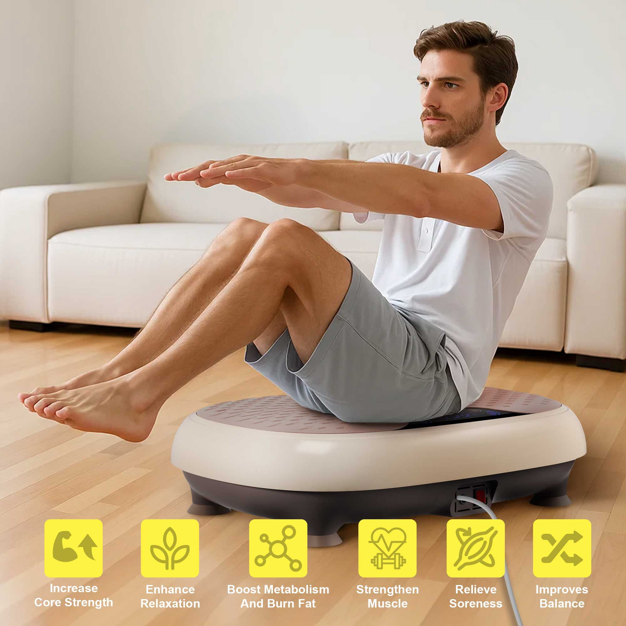 LEERCON Vibration Plate Exercise Machine, Home Fitness, Whole Body Workout, 330 Lbs Capacity, Remote Control