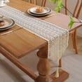 thumbnail image 5 of Camino de mesa bohemio Beige, camino de mesa bohemio elegante de 160cm para mesa de comedor de cafetería, fiesta de boda, 5 of 5