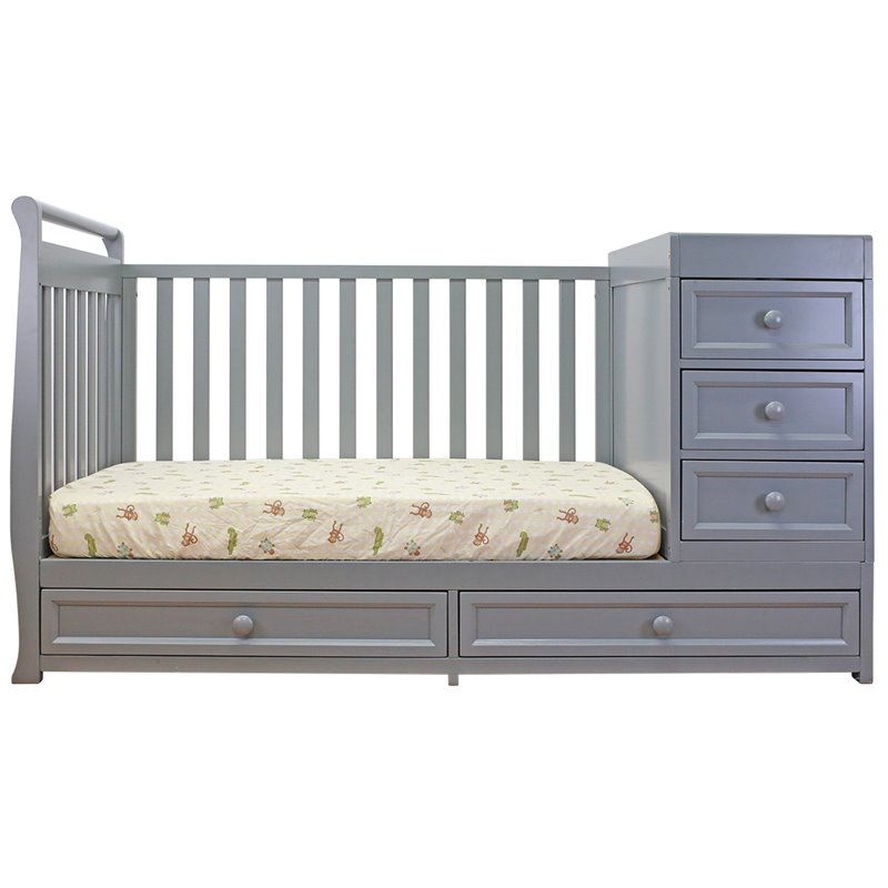 AFG Baby Furniture Daphne 2-in-1 Crib & Changer Combo Gray