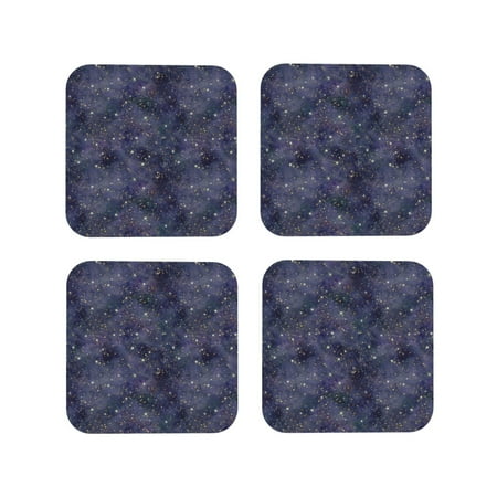 

Fuzoiu Watercolor Indigo Print Leather Coasters Set Drink Coasters Set of 4 for Tabletop Protection Durable PVC Coasters Home Décor and Housewarming Gift-Square