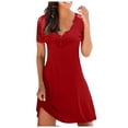 thumbnail image 1 of Pompotops Robe Débardeur à Rayures Imprimé Floral pour Femmes T-Shirts Col Rond Robe Imprimé Boho, 1 of 6