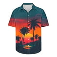 thumbnail image 3 of AHTJRT Men's Drop Shoulder Hawaiian Shirt Abstract Pineapple Geometry Island Vibes Multicolor M, 3 of 5
