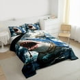 thumbnail image 3 of Feelyou 3D Sea Shark Child Queen Comforter Set, Hunting and Fishing Bedding Set, 3pcs, 3 of 8