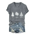 thumbnail image 2 of Tittly Womens T Shirts Tops for Women Trendy Casual Short Sleeve Tops for Women Fir Short Sleeve V Neck Top For Women Gray, 2 of 4