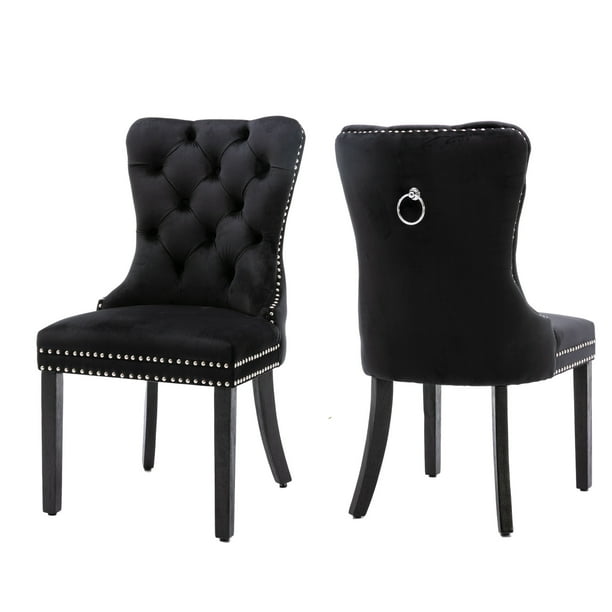 KCC Dining Chair Set of 2, Upholstered Velvet Tufted Side Chair, Modern