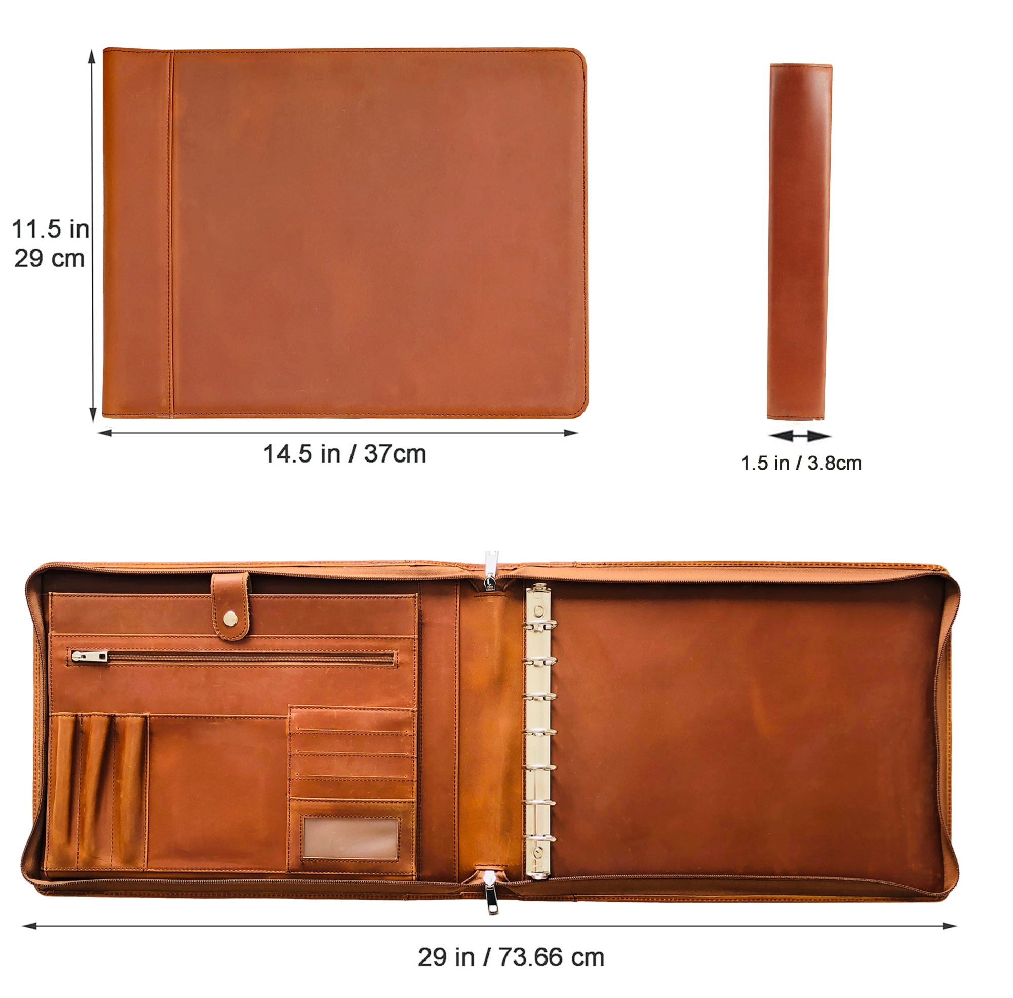 7 Ring Check Binder for Business Checks, Checkbook Binder with Zipper for 3-up Business Checks,Personalized Check Book Portfolio for 9 x 13 inch Sheets 600 Check, Check Holders for Men/Women