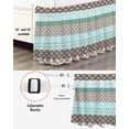 thumbnail image 3 of Boho Geometric Wrap Around Bed Skirts for California King Bed 18" Drop,Bed Skirt with Adjustable Elastic Belt Dust Ruffle Bed Valance for Bedroom Turquoise Green Brown Tribal Stripes Bed Frame Cover, 3 of 7