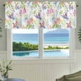 thumbnail image 3 of Hummingbird Flowers Valances for Windows Spring Watercolor Colorful Flower Rod Pocket Curtain Valance Window Treatment Short Curtains for Kitchen Living Room, 60"x14", 3 of 9