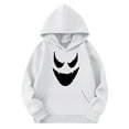 thumbnail image 4 of lcziwo Ghost Hoodies for Boys Girls Halloween Graphic Hooded Sweatshirt Kids Holiday Party Pullover Hoody Tops White 120, 4 of 5