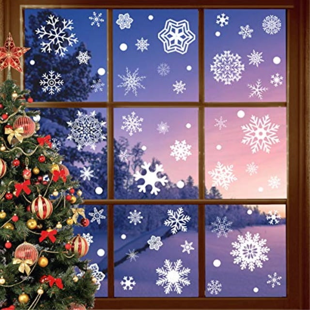 joinart 247 pcs christmas window clings christmas window stickers