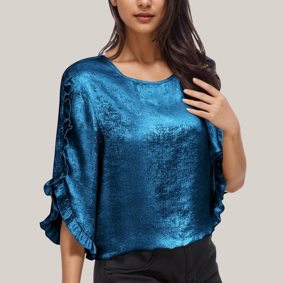 fanshangmao Women's Shirt Dressy Casual Women's Tops Fall Long Sleeve Fall Blouses for Women 2025 Work my items saved for later Birthday Gifts