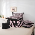 thumbnail image 6 of Feelyou Fashion Zebra Print Bedding Comforter Set 7pcs, Black Pink Lines Stripes King Bedding Sets, Teens Kids Boys Girls Reversible Bed Sheets, Luxury Bedroom Decor, 6 of 8