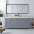 thumbnail image 2 of Caroline Avenue 72" Double Bath Vanity in Gray with White Quartz Top and Square Sinks with Polished Chrome Faucets with Matching Mirror, 2 of 3