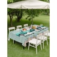 thumbnail image 3 of Outdoor Tablecloth with Umbrella Hole and Zipper, Easter Rectangle Table Cloth 54x80 Inch Waterproof Tablecloth, Green Truck Rabbit Duck Butterfly Floral Wooden Picnic Table Cover for Patio Camping, 3 of 7