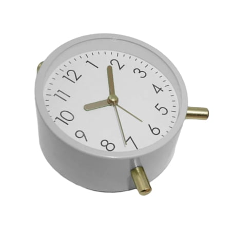 Quiet Operations Metal Round Alarm Clock with Nightlight for Kids and Adults Operated for Bedroom or Desk Use