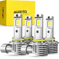 AUXITO 2025 Upgraded 9005 9006 Combo Led Headlight Kit, 800% Super Bright, 6500K White Wireless 9005 9006 LED Headlight Bulbs with Fan, Pack of 4