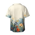 thumbnail image 4 of Goofa Floral Mountain Landscape Printed Men's Casual Short-sleeved Shirt,Lightweight Breathable Button-down,Summer Casual men's top,Versatile Fashion shirt-Medium, 4 of 7