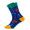 thumbnail image 2 of Lroveb Christmas Socks for Men Fall Winter Santa Claus Snowflake Middle Tube Damp Cotton Crew Socks, 2 of 3