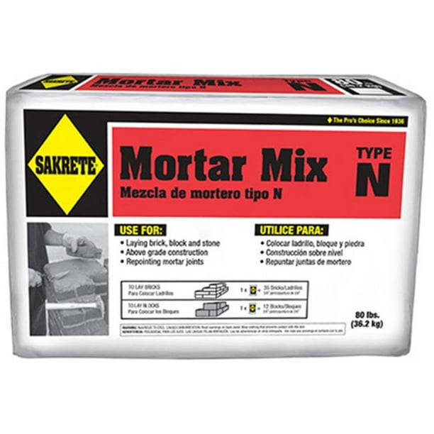 Sakrete 65304270 80 lbs. Type N Regular Strength Mortar Mix Walmart